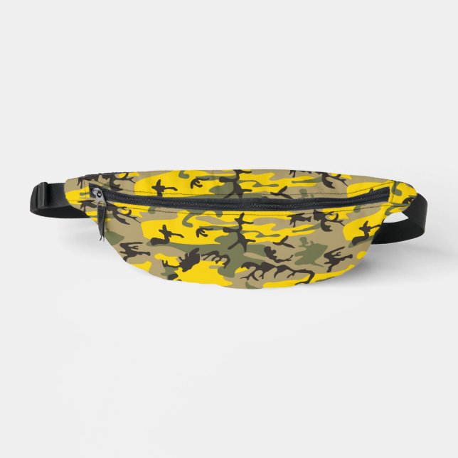 Yellow and Green Camouflage, Military, Army Bum Bags (Front)