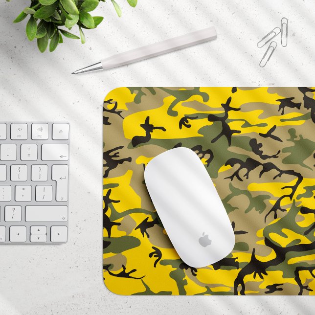 Yellow and Green Camouflage, Military, Army Mouse Pad (Creator Uploaded)