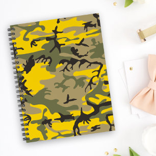 Yellow and Green Camouflage, Military, Army Notebook