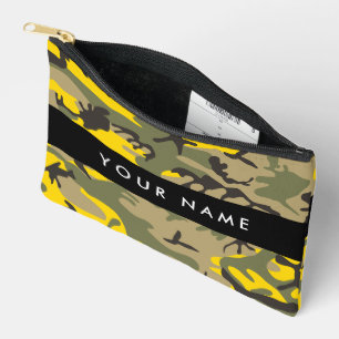 Yellow and Green Camouflage Your name Personalise Accessory Pouch