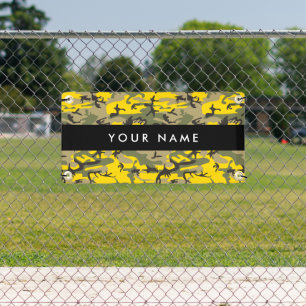 Yellow and Green Camouflage Your name Personalise Banner