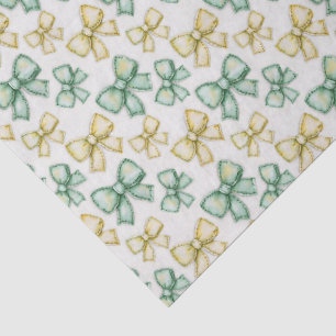 Yellow and Green Coquette Bows New Baby Shower Tissue Paper