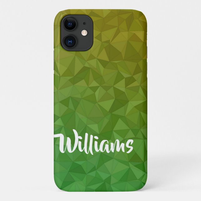 Yellow and green crystal patterned Case-Mate iPhone case (Back)