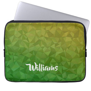 Yellow and green crystal patterned laptop sleeve