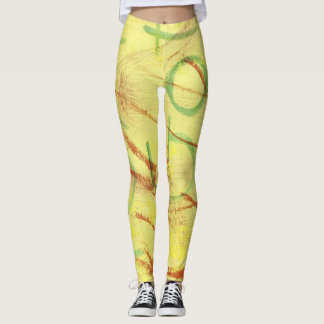 Yellow and Green designed Legging. Leggings