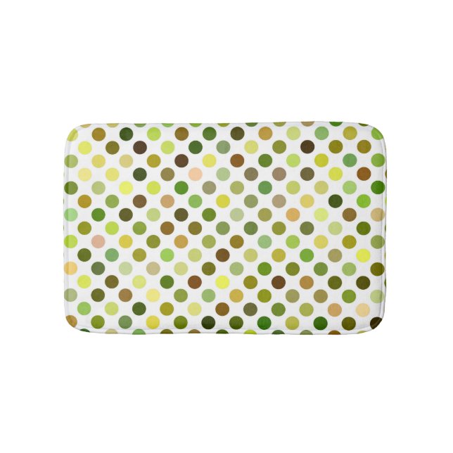 Yellow and Green Dots Bath Mat (Front)