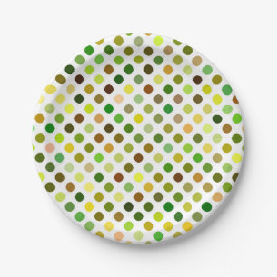 Yellow and Green Dots Paper Plate