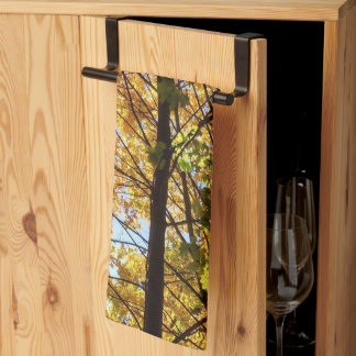 Yellow and Green Fall Foliage Tea Towel
