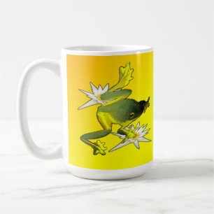 Yellow And Green Frog Watercolour, Coffee Mug