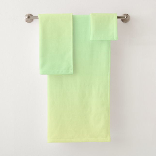 Yellow and Green Gradient Bath Towel Set (Insitu)