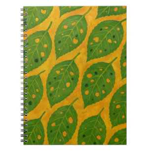 Yellow and Green Leaf Patterned Journal