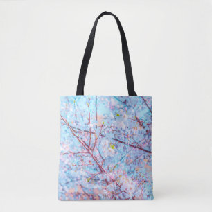 YELLOW AND GREEN LEAVES ON BROWN TREE BRANCH TOTE BAG