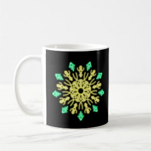 Yellow and green neon flower coffee mug