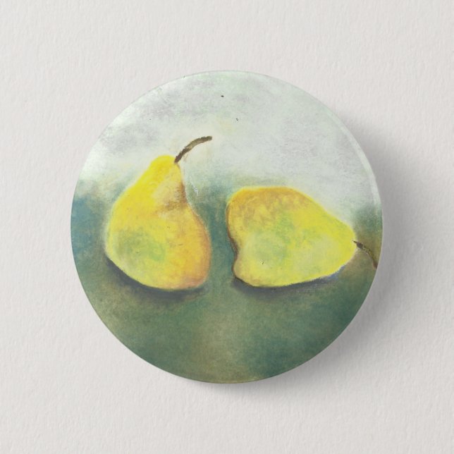 Yellow and Green Pears 6 Cm Round Badge (Front)