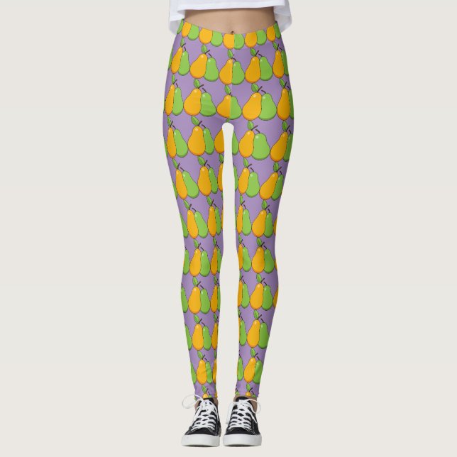 Yellow and Green Pears Leggings (Front)