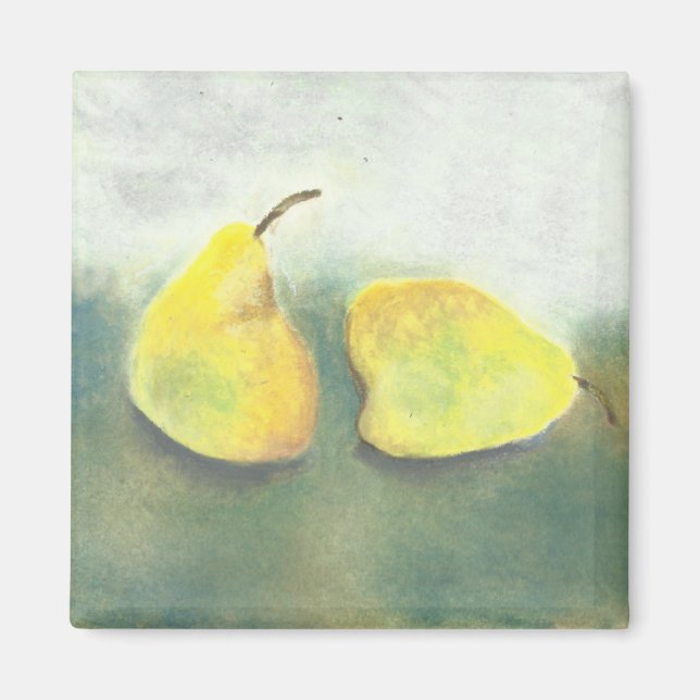 Yellow and Green Pears Magnet (Front)
