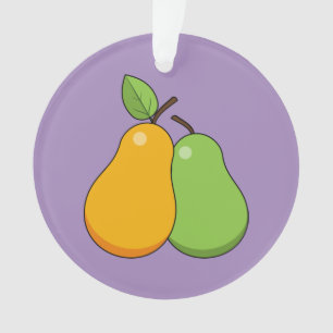 Yellow and Green Pears Ornament