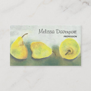 Yellow and Green Pears Professional Business Card