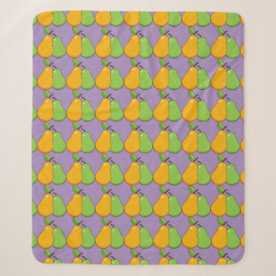Yellow and Green Pears Sherpa Blanket