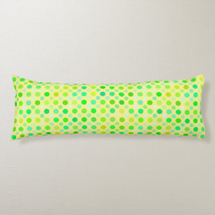 yellow and green polka dots body cushion