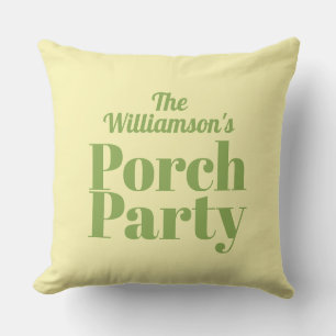 Yellow and Green Porch Party Summer Cushion