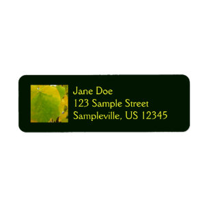 Yellow and Green Redbud Leaves Return Address Label