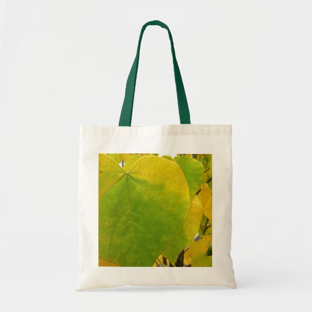 Yellow and Green Redbud Leaves Tote Bag (Front)