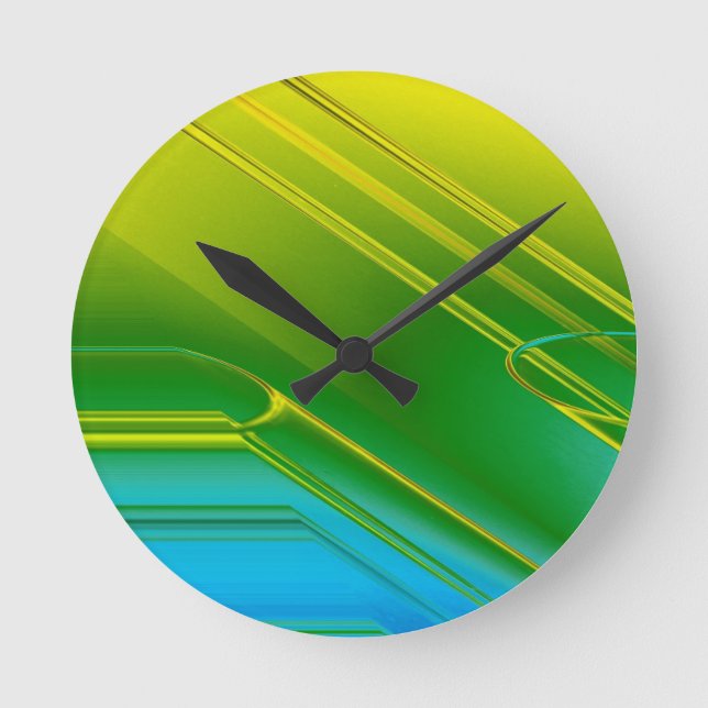 Yellow and Green Straw Wall Clock (Front)