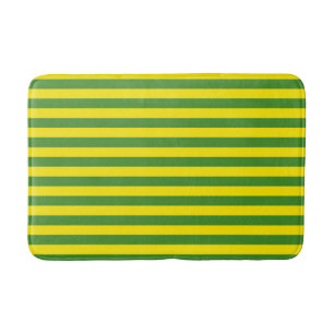 Yellow and Green Stripes Bath Mat