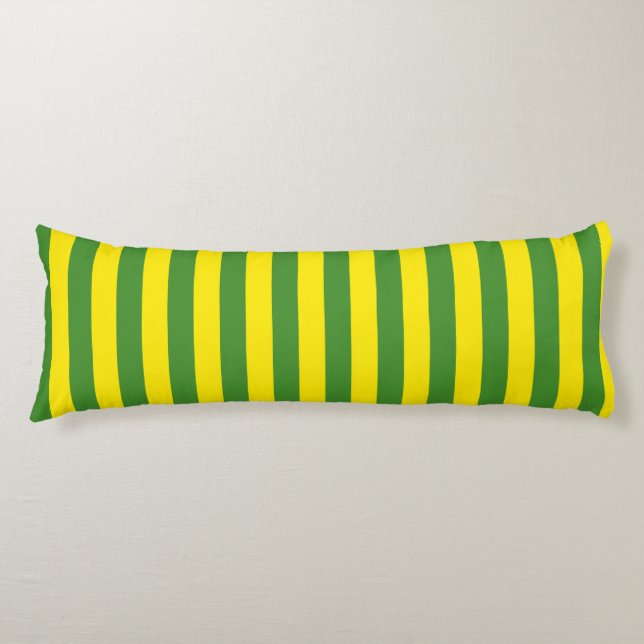 Yellow and Green Stripes Body Cushion (Front)