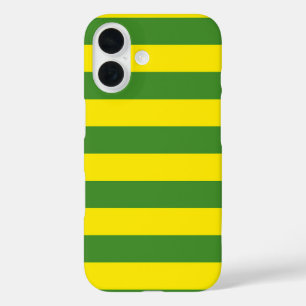Yellow and Green Stripes iPhone 16 Case
