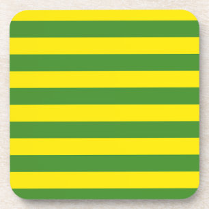 Yellow and Green Stripes Coaster