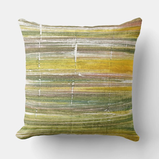 Yellow and green stripes cushion (Front)