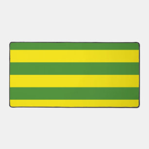 Yellow and Green Stripes Desk Mat
