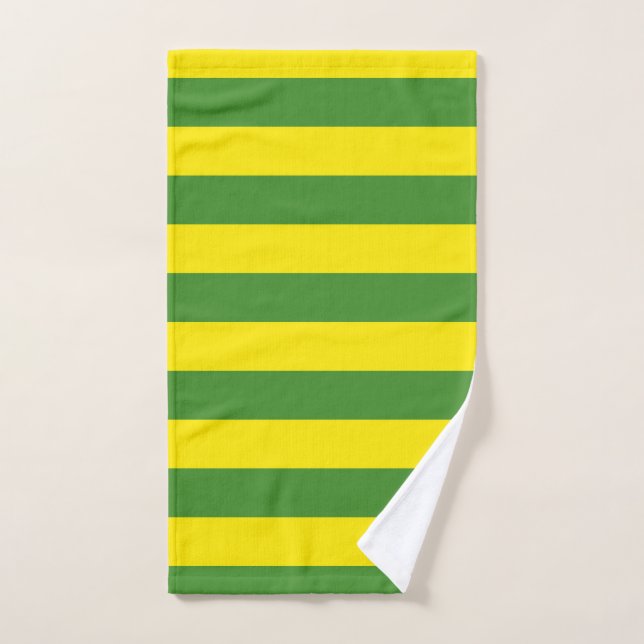 Yellow and Green Stripes Hand Towel (Hand Towel)