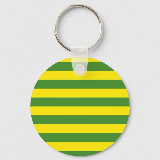 Yellow and Green Stripes Key Ring (Front)