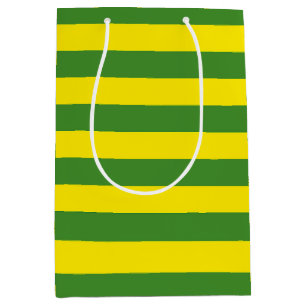 Yellow and Green Stripes Medium Gift Bag