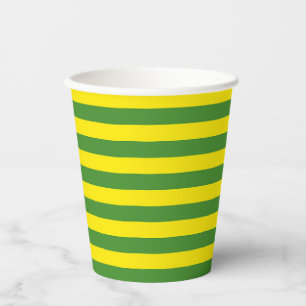 Yellow and Green Stripes Paper Cups