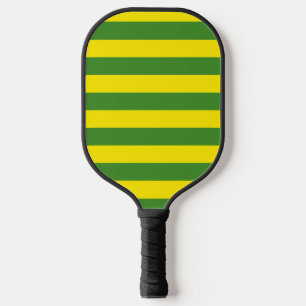 Yellow and Green Stripes Pickleball Paddle