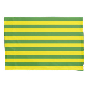 Yellow and Green Stripes Pillowcase