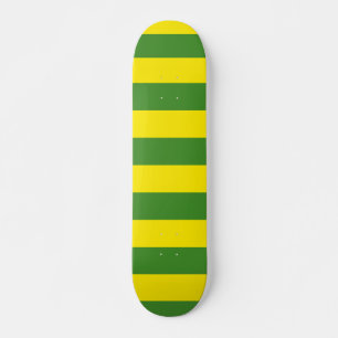 Yellow and Green Stripes Skateboard