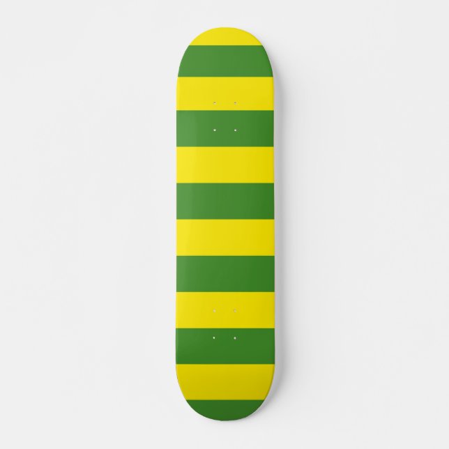 Yellow and Green Stripes Skateboard (Front)