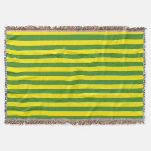 Yellow and Green Stripes Throw Blanket