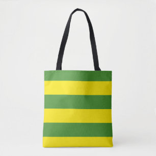Yellow and Green Stripes Tote Bag