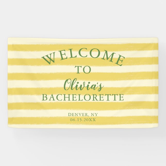 Yellow and Green Summer Bachelorette  Banner (Horizontal)