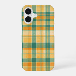Yellow and Green Tartan Plaid Pattern iPhone 16 Case