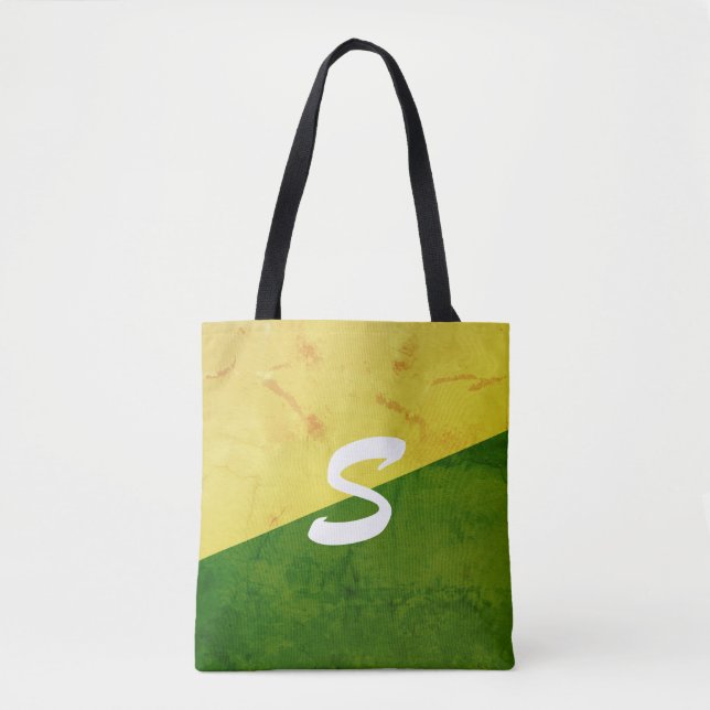 Yellow and green  tote bag (Front)