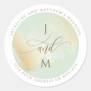 Yellow and Green Wedding Envelope Seal / Favour