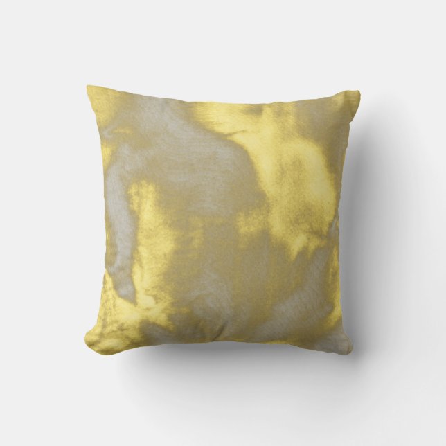 Yellow and Grey Abstract Bouquet Pillow (Front)