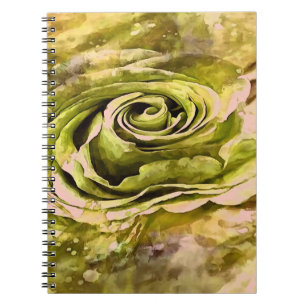 Yellow and Grey Artistic Rose Notebook
